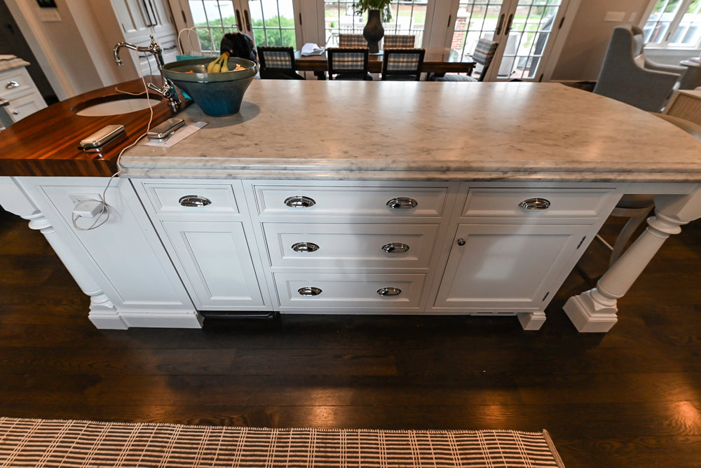 Premier Custom-Built White Transitional Kitchen with Island & Appliances