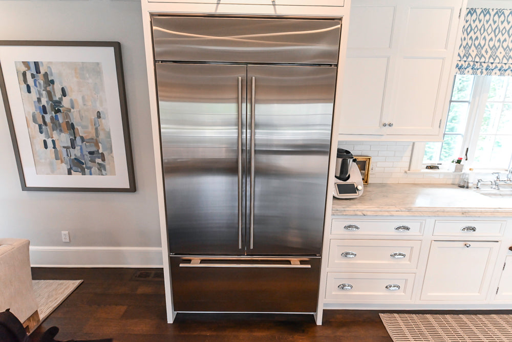 Premier Custom-Built White Transitional Kitchen with Island & Appliances
