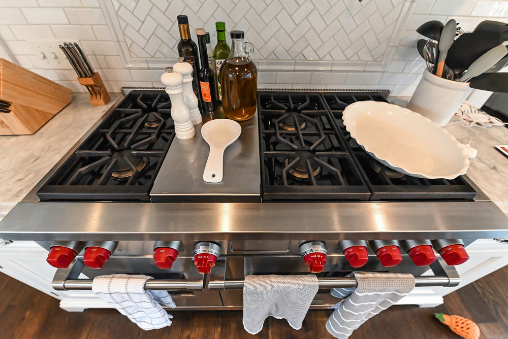 Premier Custom-Built White Transitional Kitchen with Island & Appliances