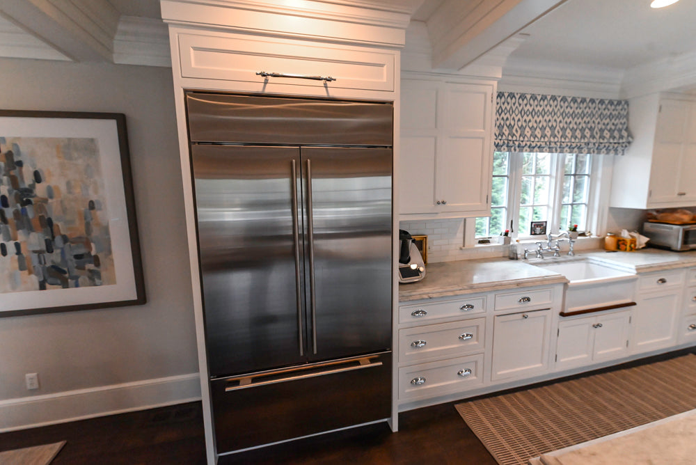 Premier Custom-Built White Transitional Kitchen with Island & Appliances