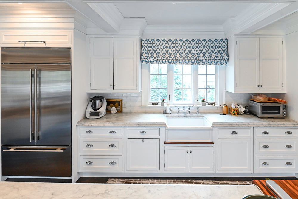 Premier Custom-Built White Transitional Kitchen with Island & Appliances