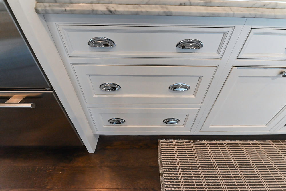 Premier Custom-Built White Transitional Kitchen with Island & Appliances