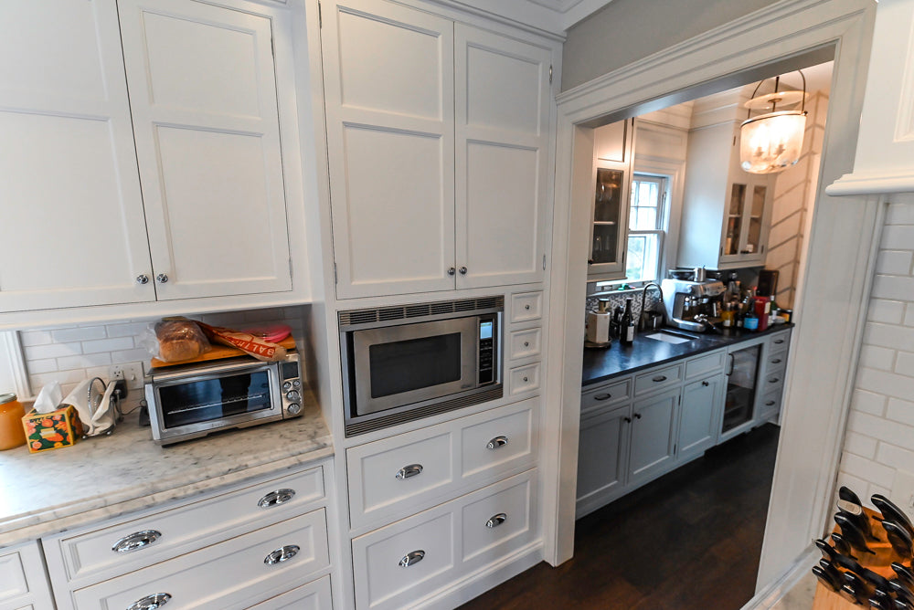 Premier Custom-Built White Transitional Kitchen with Island & Appliances