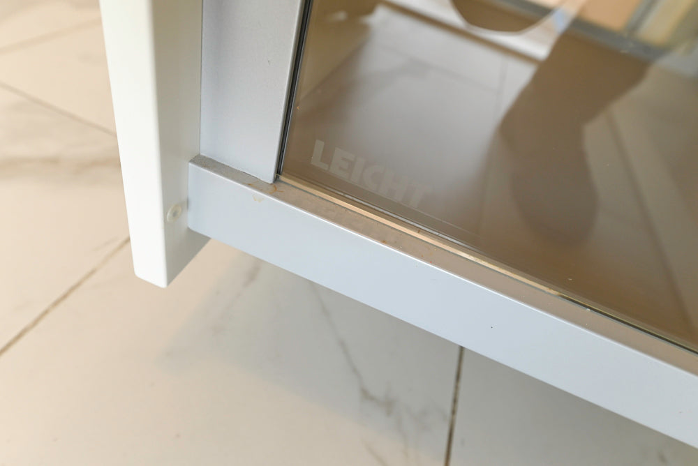 Leicht Modern Off White Kitchenette with Quartz Countertops & Smeg Appliances