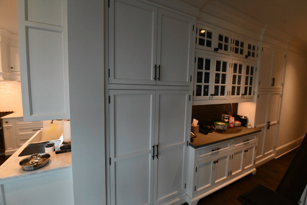 "The Prescott" Transitional White Kitchen with Island, Sub-Zero & Viking Appliances