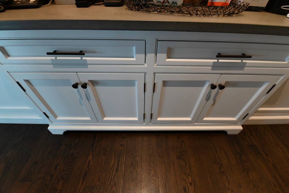 "The Prescott" Transitional White Kitchen with Island, Sub-Zero & Viking Appliances
