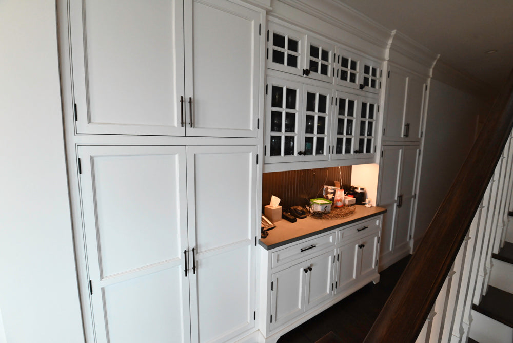 "The Prescott" Transitional White Kitchen with Island, Sub-Zero & Viking Appliances