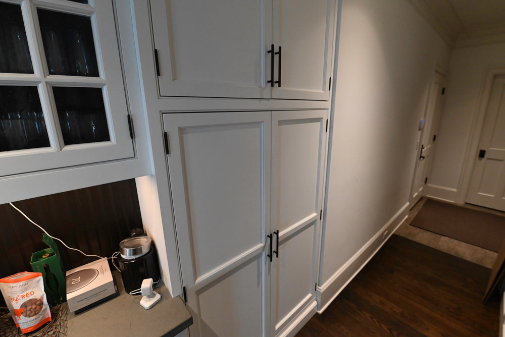 "The Prescott" Transitional White Kitchen with Island, Sub-Zero & Viking Appliances