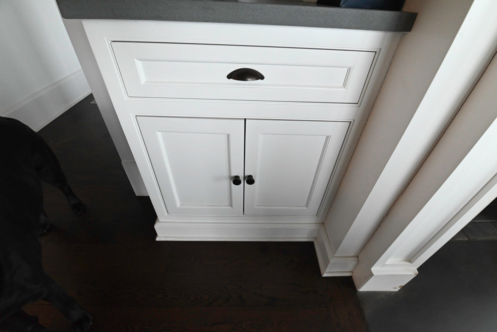 "The Prescott" Transitional White Kitchen with Island, Sub-Zero & Viking Appliances