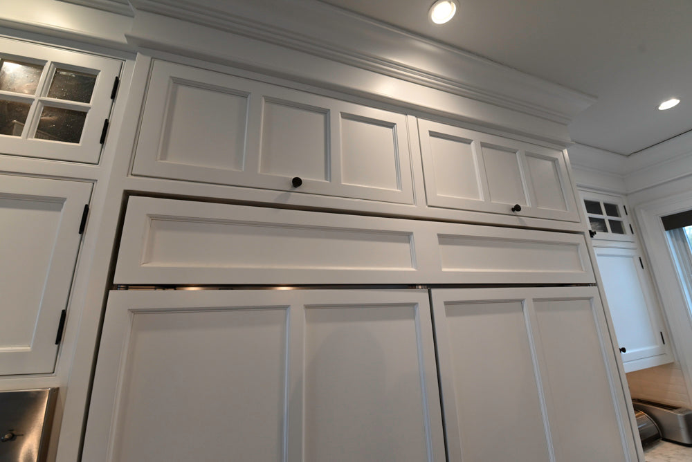 "The Prescott" Transitional White Kitchen with Island, Sub-Zero & Viking Appliances