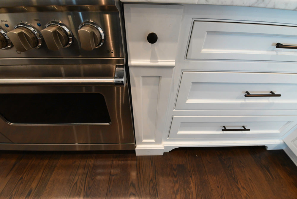 "The Prescott" Transitional White Kitchen with Island, Sub-Zero & Viking Appliances