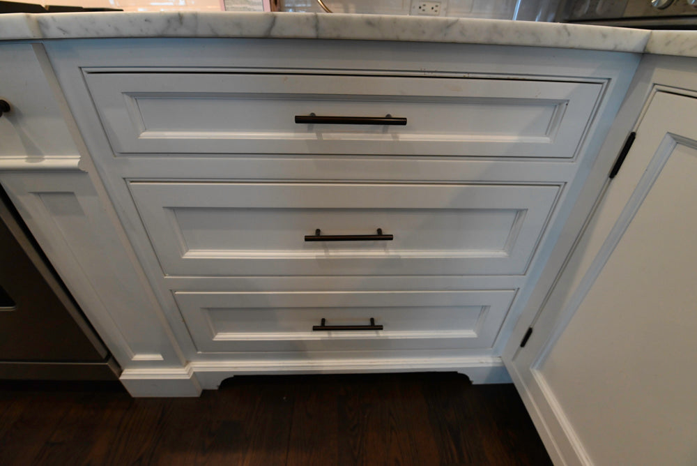 "The Prescott" Transitional White Kitchen with Island, Sub-Zero & Viking Appliances