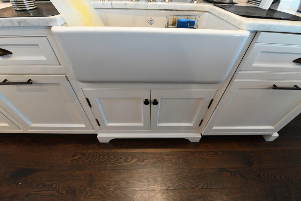 "The Prescott" Transitional White Kitchen with Island, Sub-Zero & Viking Appliances
