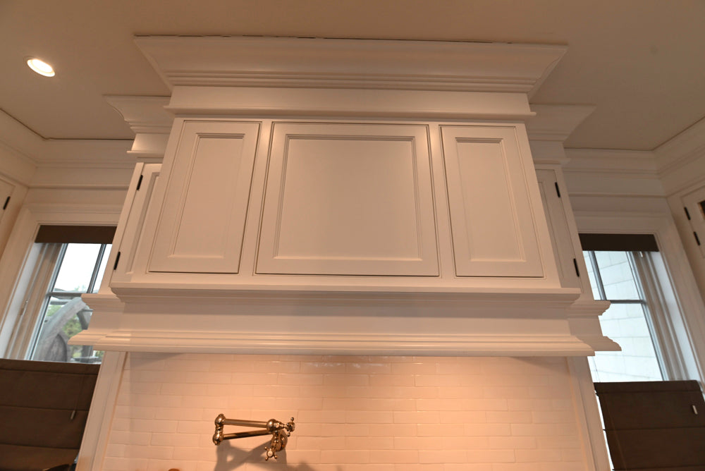 "The Prescott" Transitional White Kitchen with Island, Sub-Zero & Viking Appliances