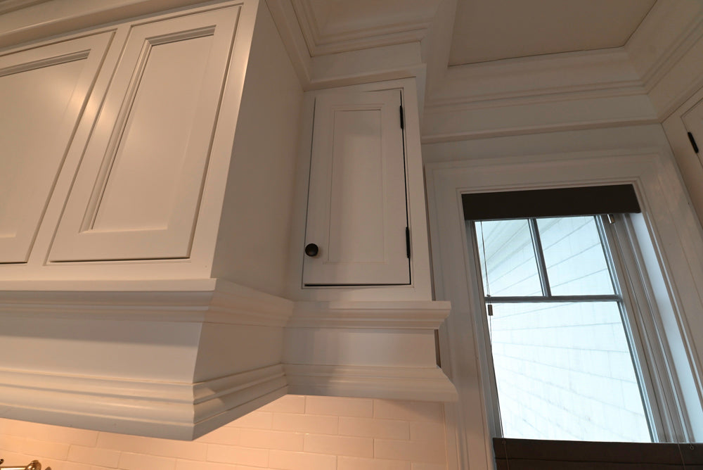 "The Prescott" Transitional White Kitchen with Island, Sub-Zero & Viking Appliances