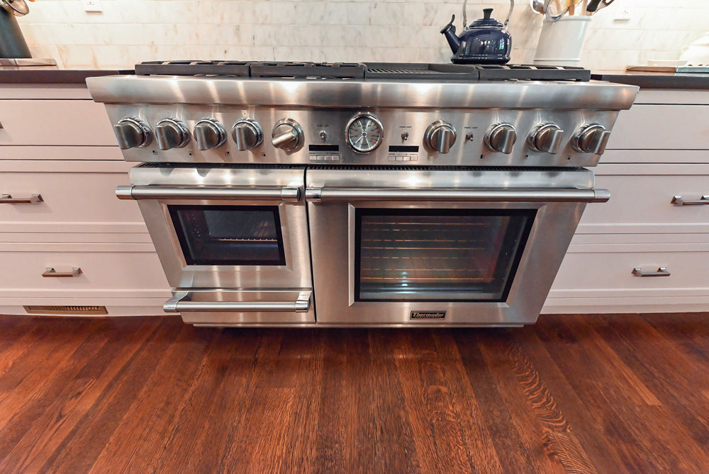Plain & Fancy Repose Gray Transitional Kitchen with Thermador Appliances