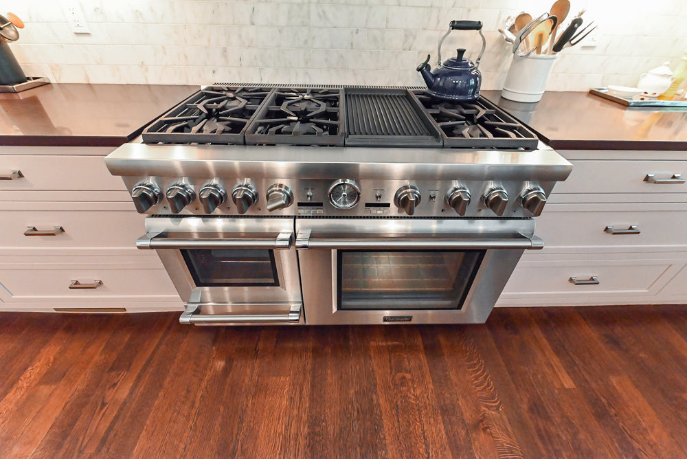 Plain & Fancy Repose Gray Transitional Kitchen with Thermador Appliances