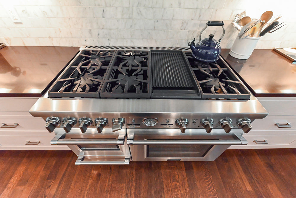 Plain & Fancy Repose Gray Transitional Kitchen with Thermador Appliances