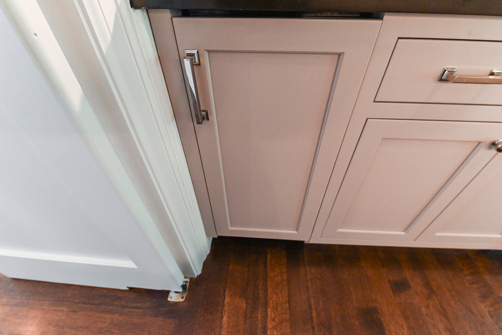 Plain & Fancy Repose Gray Transitional Butler's Pantry with Ice Maker & Wine Cooler