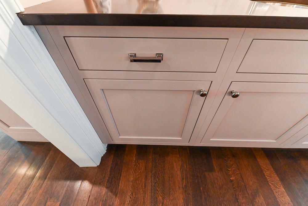 Plain & Fancy Repose Gray Transitional Butler's Pantry with Ice Maker & Wine Cooler