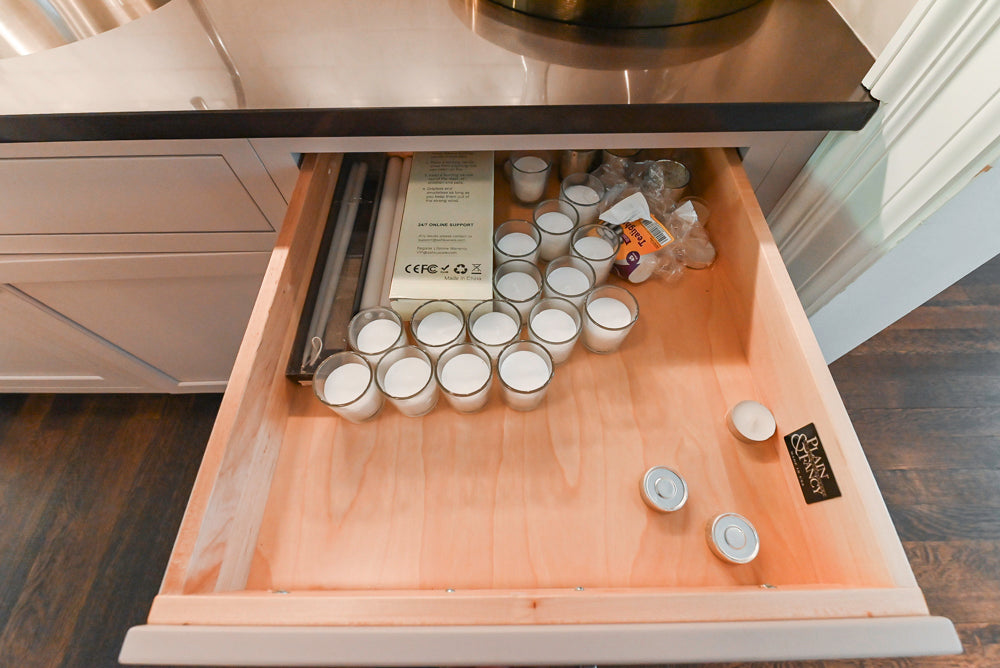 Plain & Fancy Repose Gray Transitional Butler's Pantry with Ice Maker & Wine Cooler