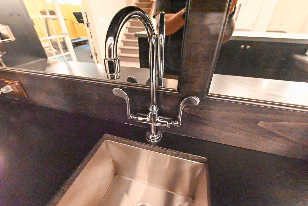 "The Beaumont" Transitional Dark Brown Wood Wet Bar with Appliances