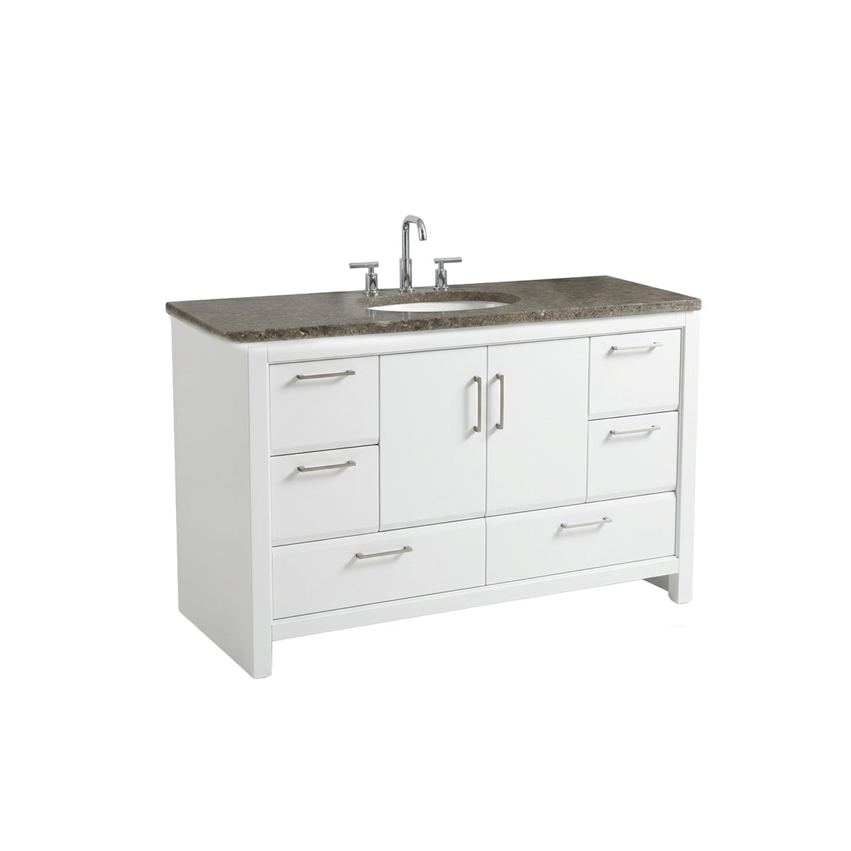 Custom 49.5" Transitional White Freestanding Single Vanity