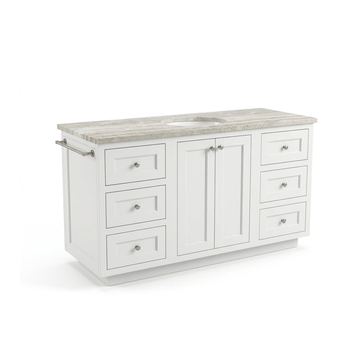 Klaff's 61" Transitional White Single Vanity