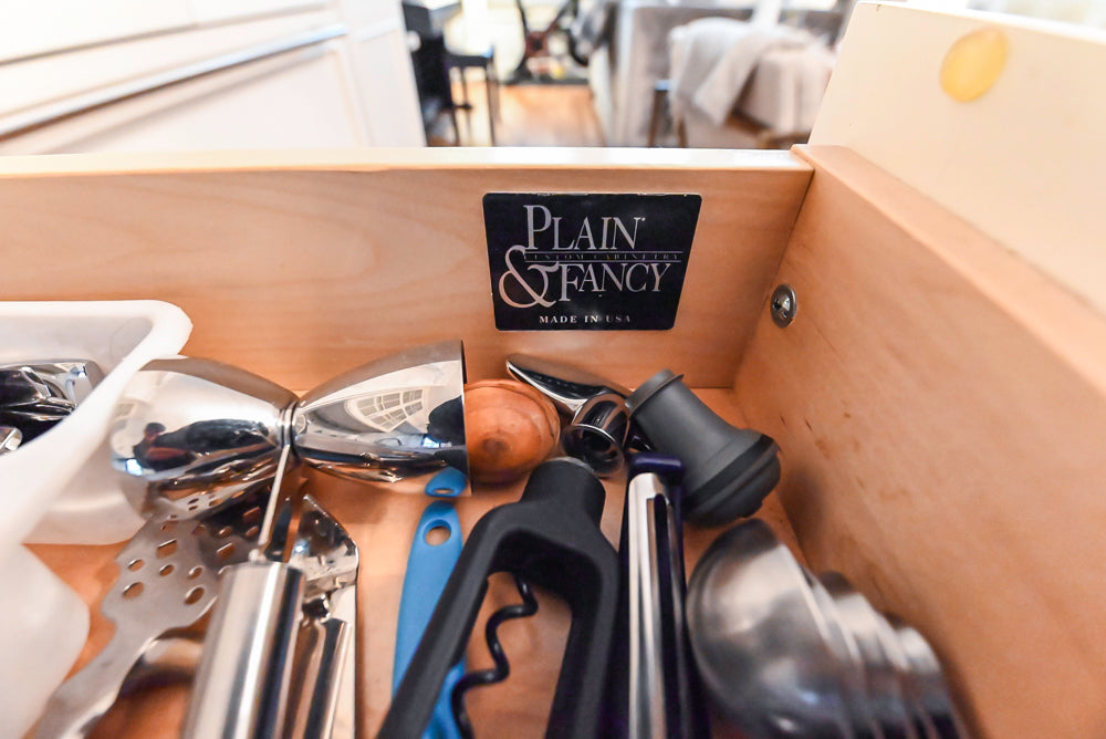 Plain & Fancy Transitional White Kitchen with Thermador Range