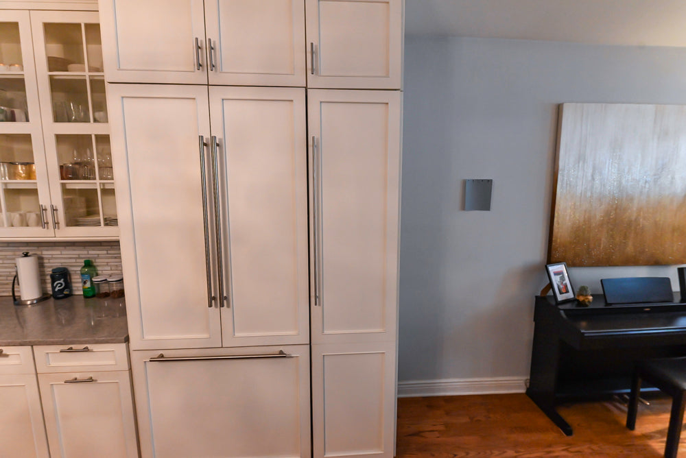 Plain & Fancy Transitional White Kitchen with Thermador Range