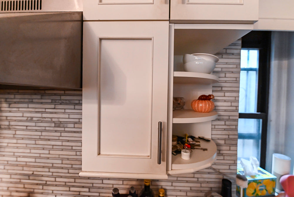 Plain & Fancy Transitional White Kitchen with Thermador Range