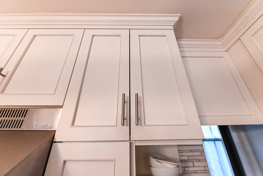 Plain & Fancy Transitional White Kitchen with Thermador Range