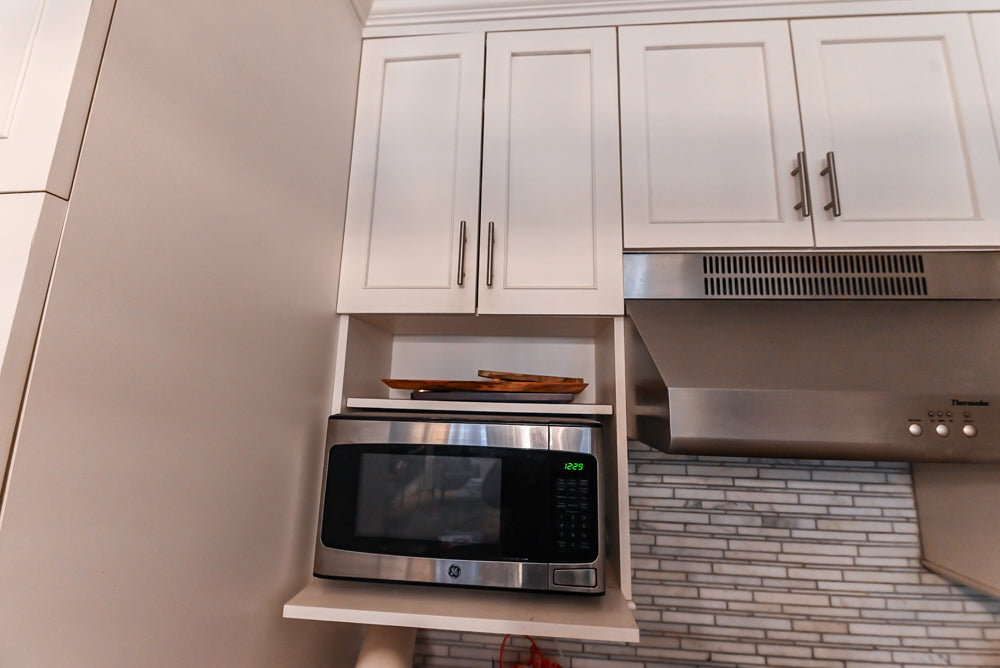 Plain & Fancy Transitional White Kitchen with Thermador Range