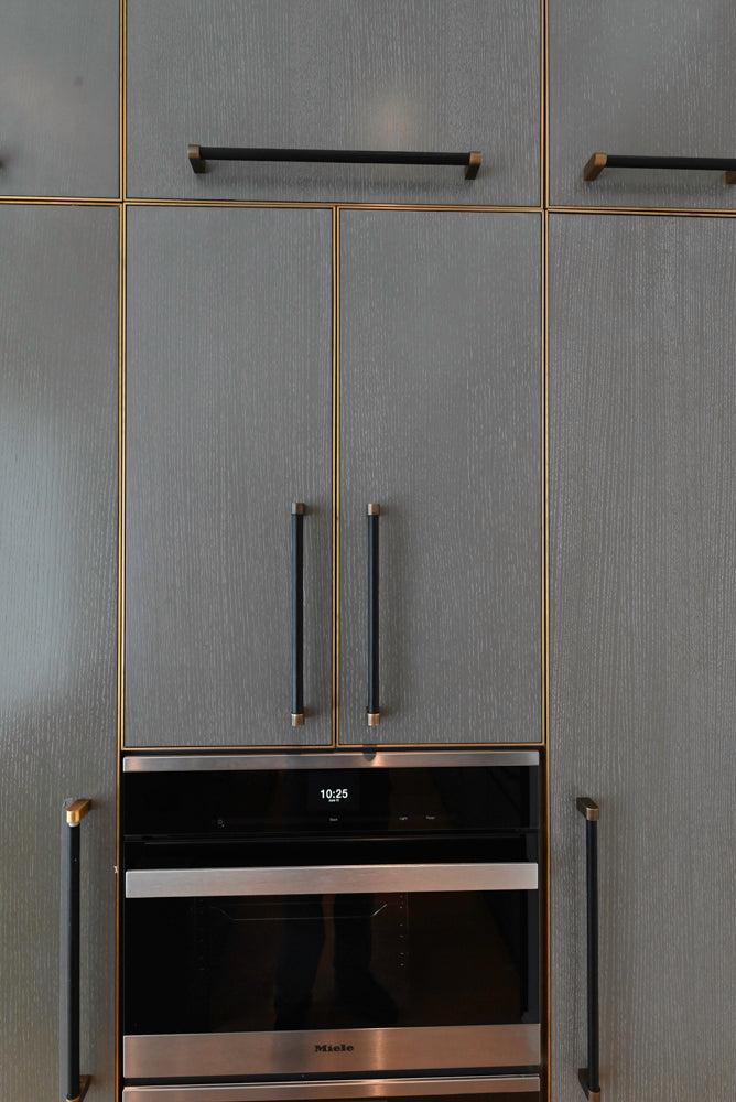 Thomas Juul-Hansen Modern Grey Oak Kitchen with Island & Miele Appliances