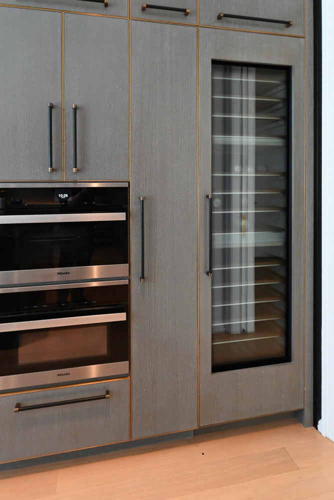 Thomas Juul-Hansen Modern Grey Oak Kitchen with Island & Miele Appliances