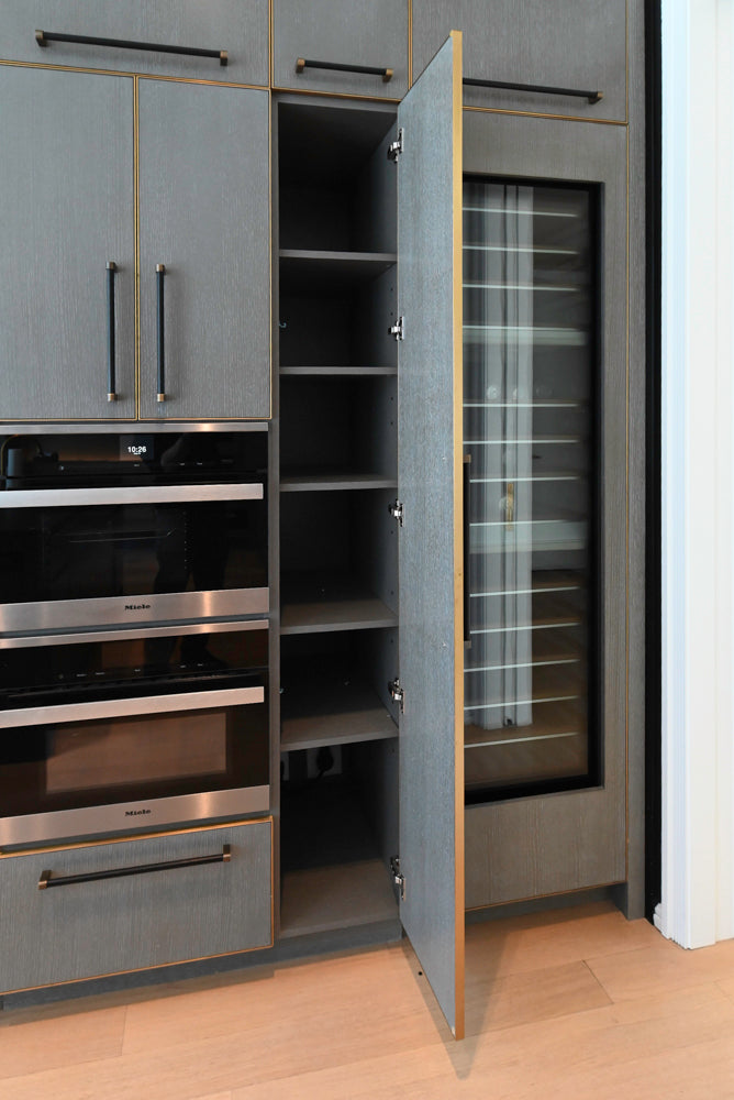 Thomas Juul-Hansen Modern Grey Oak Kitchen with Island & Miele Appliances