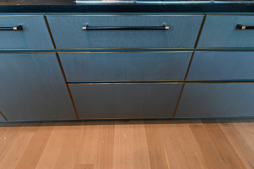 Thomas Juul-Hansen Modern Grey Oak Kitchen with Island & Miele Appliances