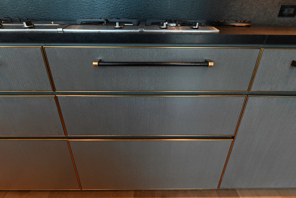 Thomas Juul-Hansen Modern Grey Oak Kitchen with Island & Miele Appliances