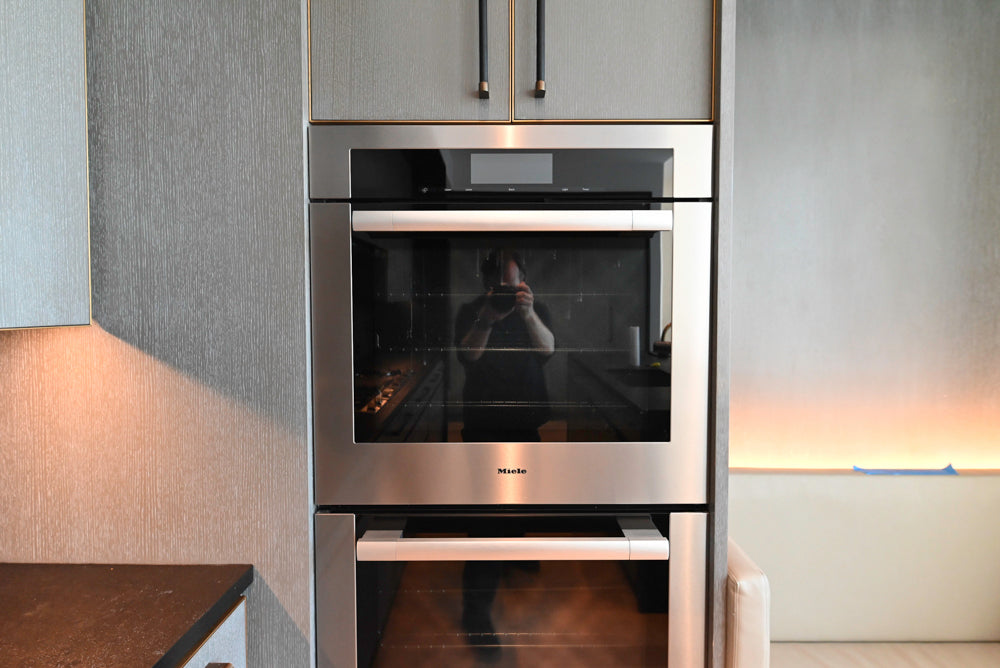 Thomas Juul-Hansen Modern Grey Oak Kitchen with Island & Miele Appliances