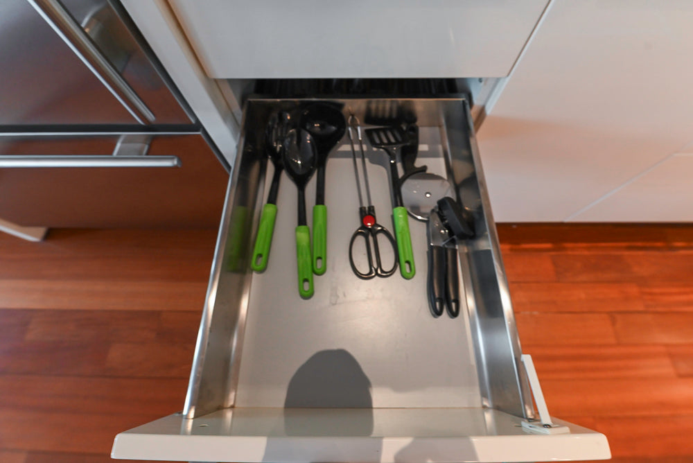 Pessina Cucine Modern Industrial White Kitchen with Island & Viking Appliances
