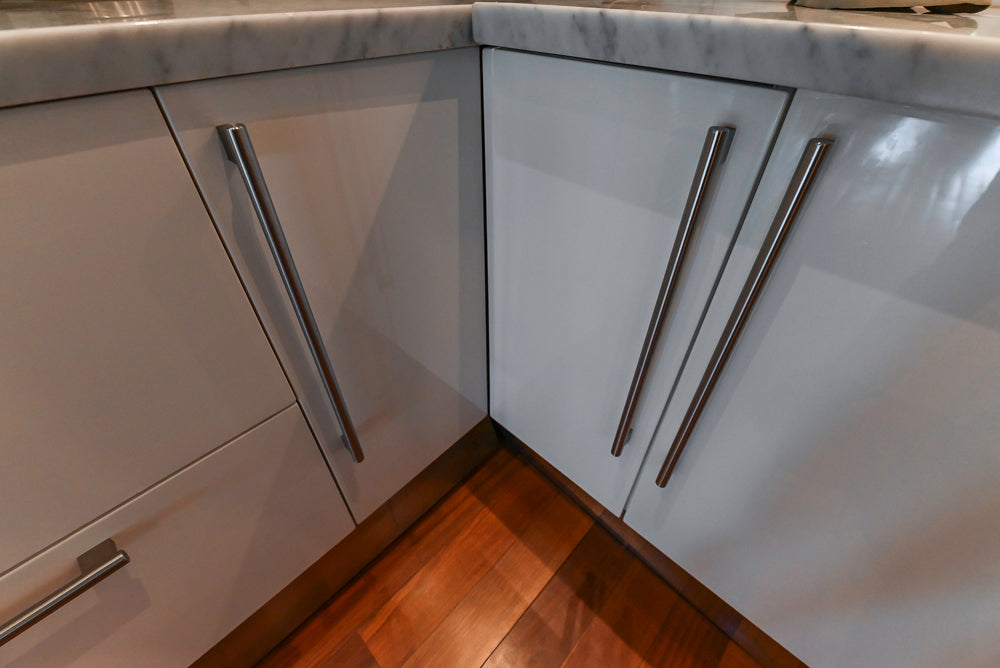 Pessina Cucine Modern Industrial White Kitchen with Island & Viking Appliances