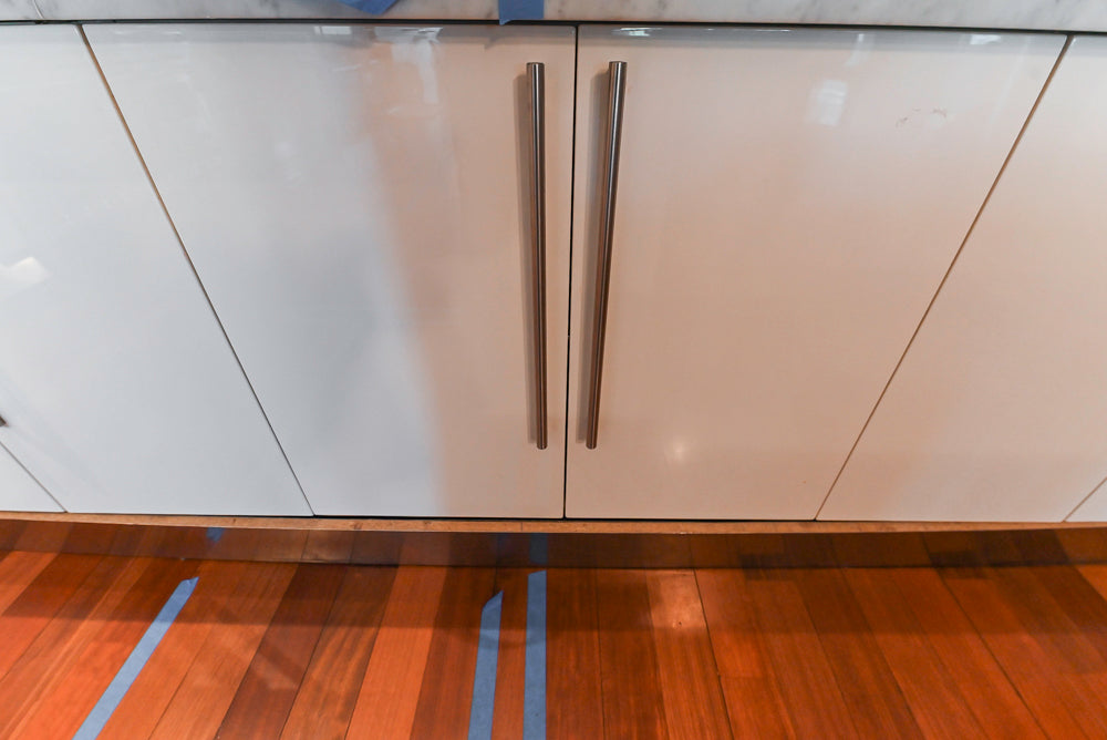 Pessina Cucine Modern Industrial White Kitchen with Island & Viking Appliances