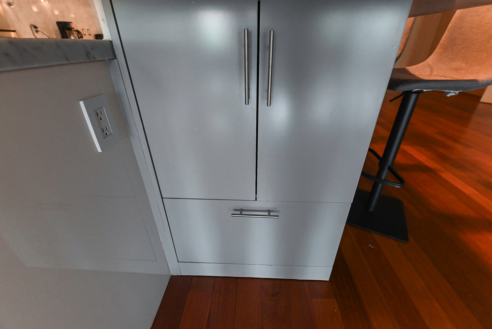 Pessina Cucine Modern Industrial White Kitchen with Island & Viking Appliances