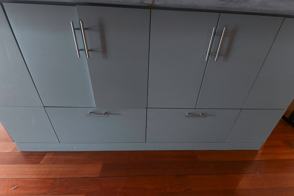 Pessina Cucine Modern Industrial White Kitchen with Island & Viking Appliances