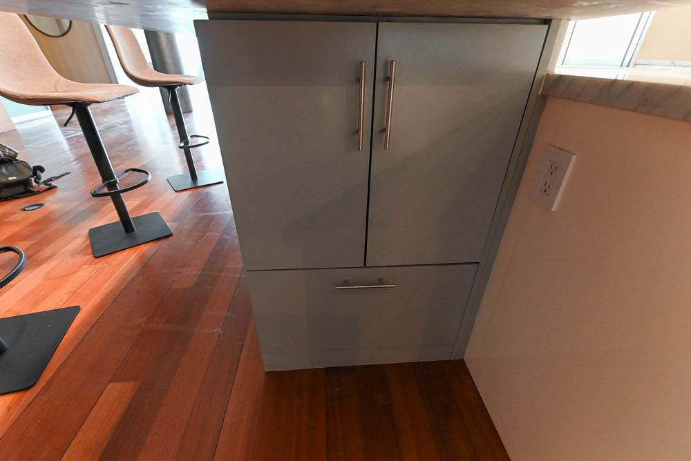 Pessina Cucine Modern Industrial White Kitchen with Island & Viking Appliances