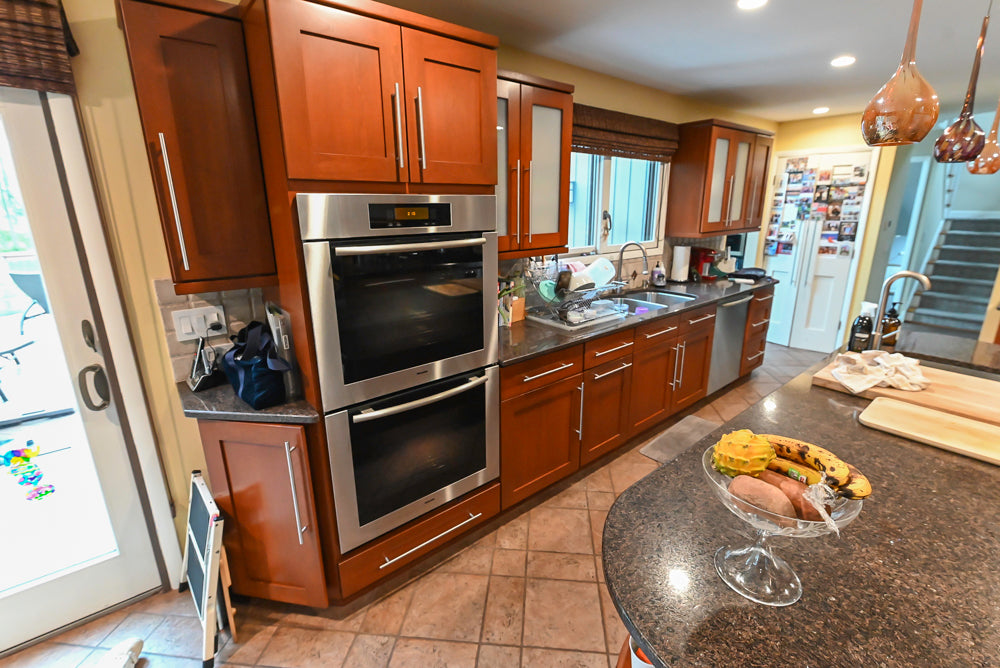 Plain & Fancy Transitional Classic Wooden Kitchen with Island and Sub-Zero 48" Refrigerator