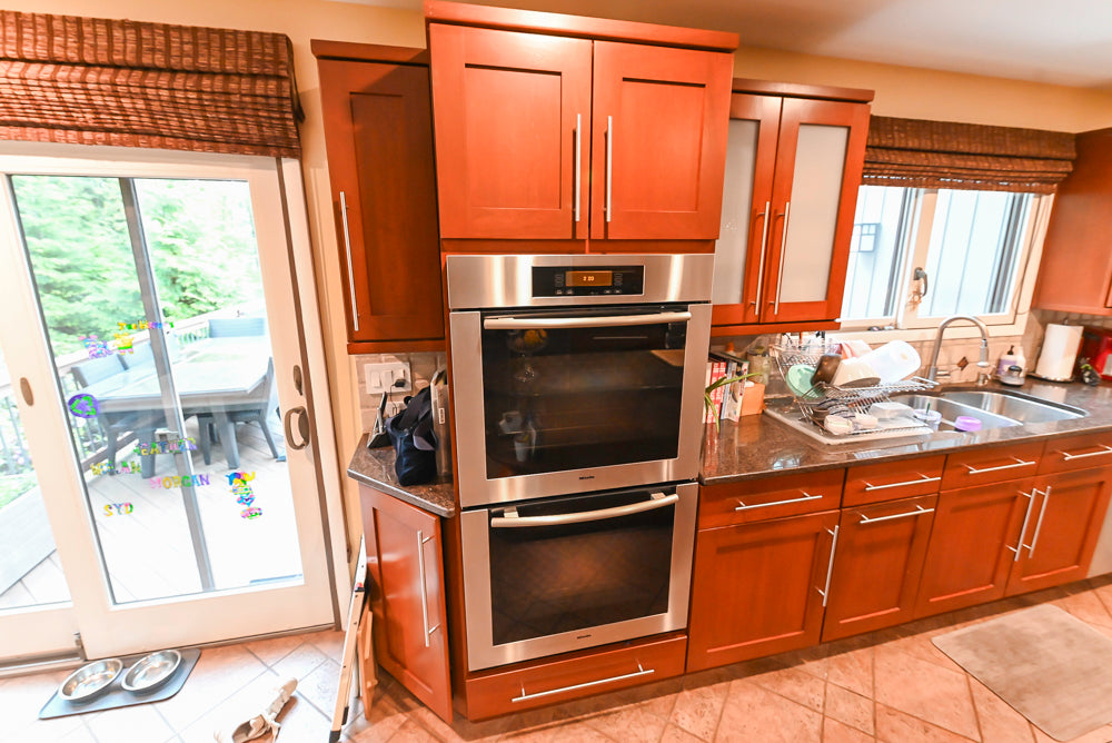 Plain & Fancy Transitional Classic Wooden Kitchen with Island and Sub-Zero 48" Refrigerator