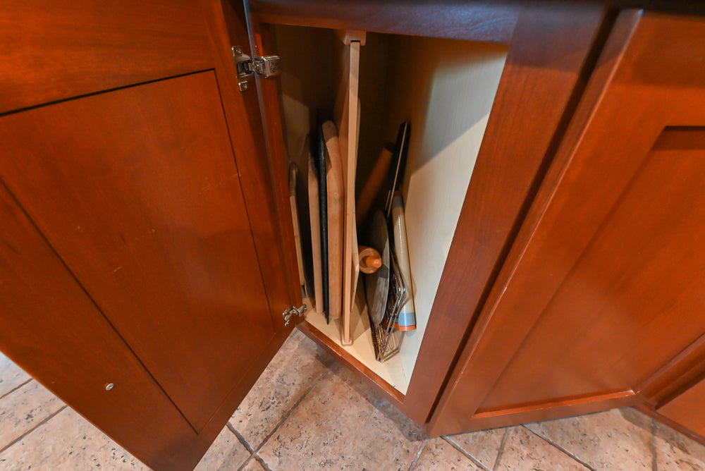 Plain & Fancy Transitional Classic Wooden Kitchen with Island and Sub-Zero 48" Refrigerator