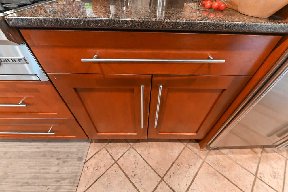 Plain & Fancy Transitional Classic Wooden Kitchen with Island and Sub-Zero 48" Refrigerator