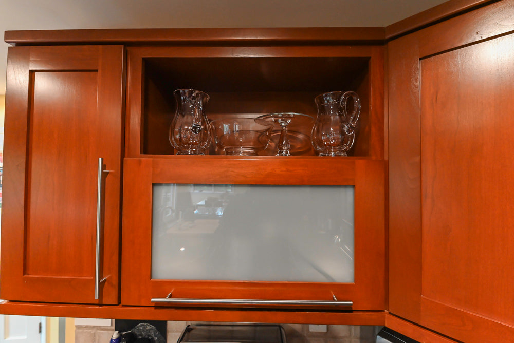 Plain & Fancy Transitional Classic Wooden Kitchen with Island and Sub-Zero 48" Refrigerator